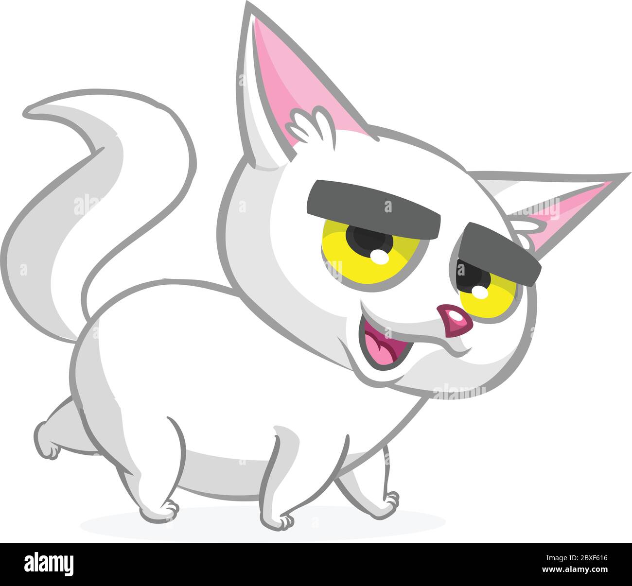 Funny Grumpy Orange Cat Icon Vector. Angry Cat Cartoon Character