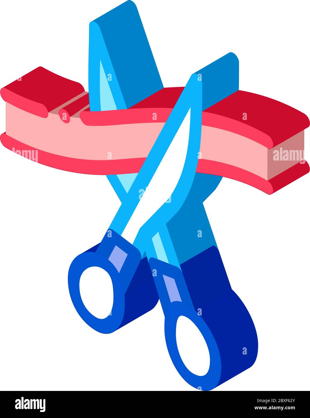scissors cut ribbon isometric icon vector illustration Stock Vector ...