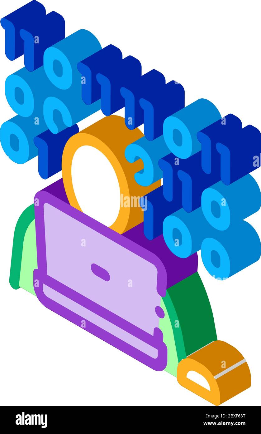 binary code isometric icon vector illustration Stock Vector Image & Art ...