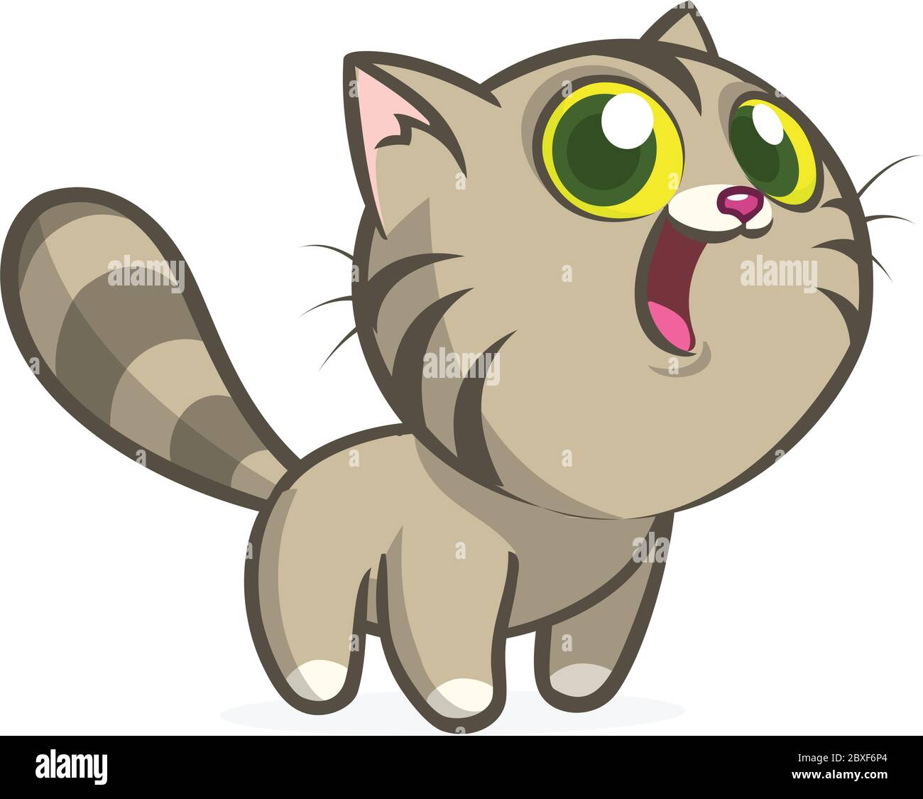Cute and funny cartoon cat. Vector illustration Stock Vector Image & Art -  Alamy