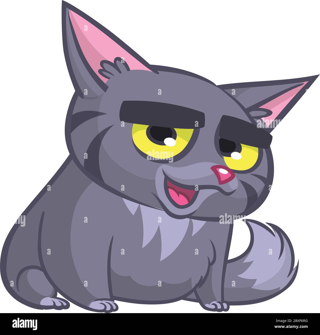 Vector illustration of grumpy cat. Cute fat cartoon cat with a grumpy  expression isolated. Cat icon Stock Vector Image & Art - Alamy