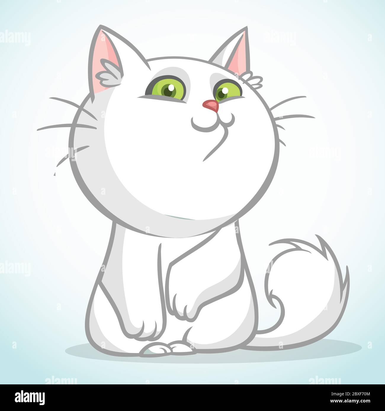 Белый мультяшный кот