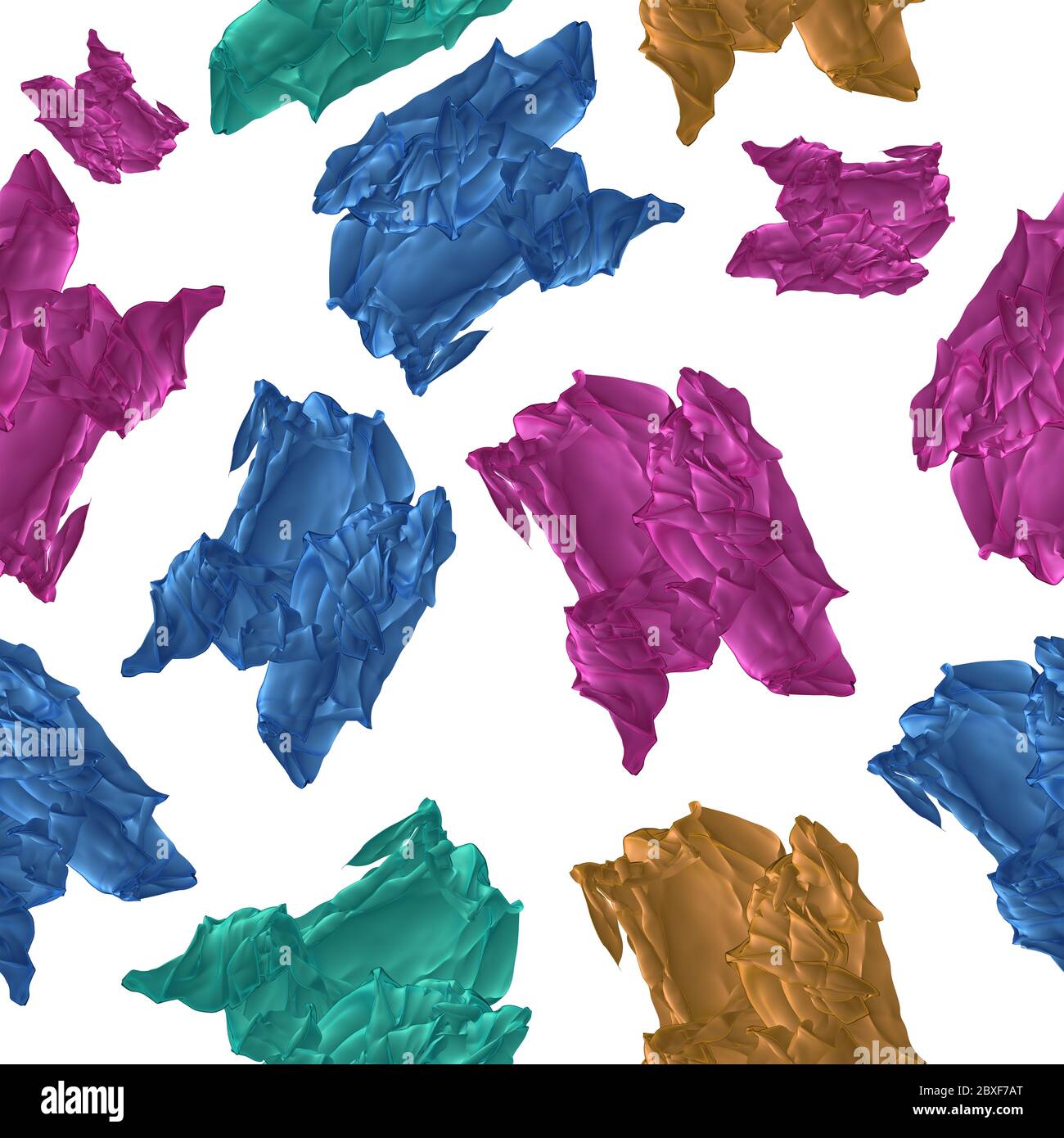 Pieces of plastic. Abstract seamless pattern design element. 3d render ...