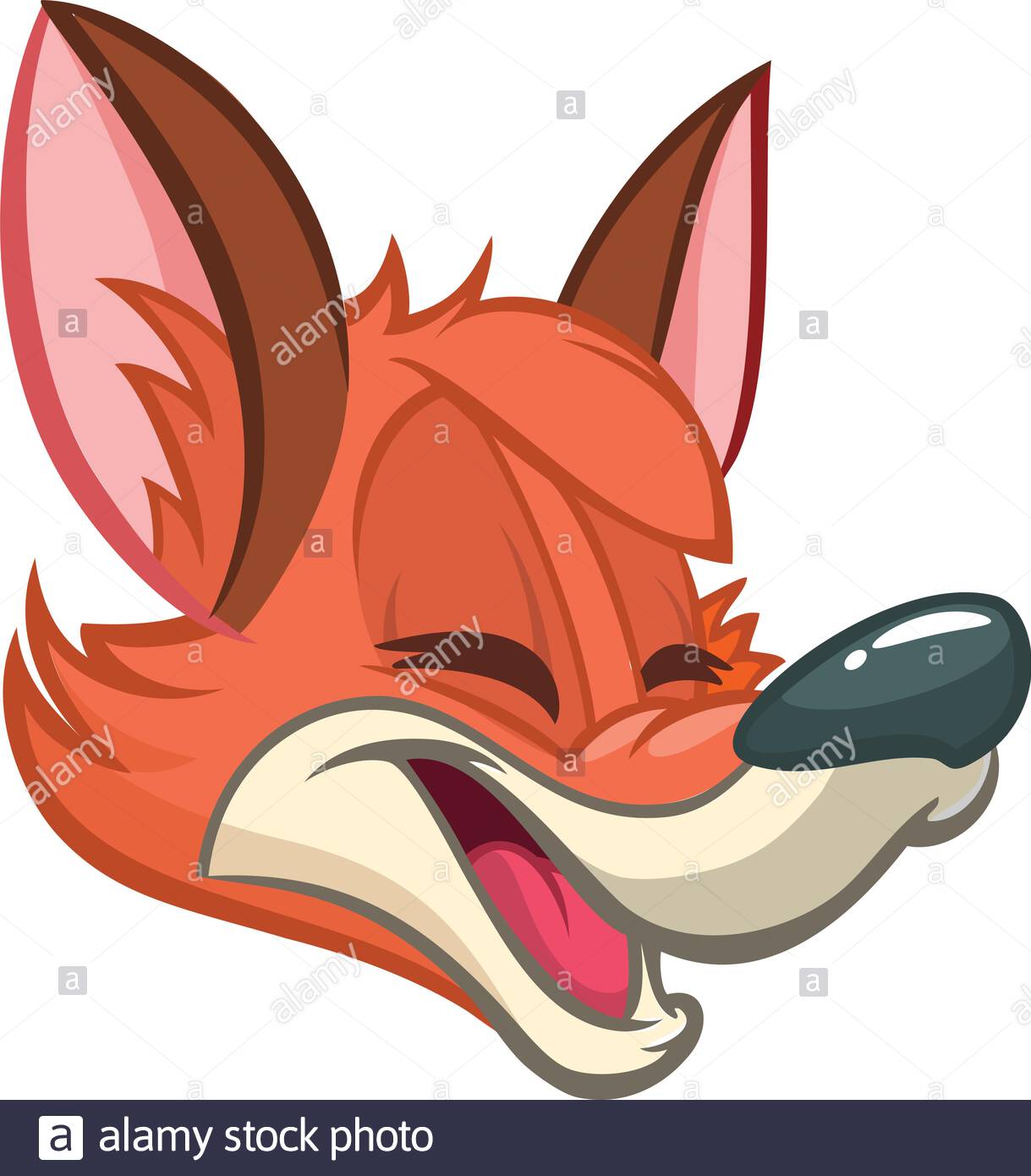 Cartoon Fox Head Vector Illustration Of Red Smiling Fox Icon Stock Vector Image Art Alamy