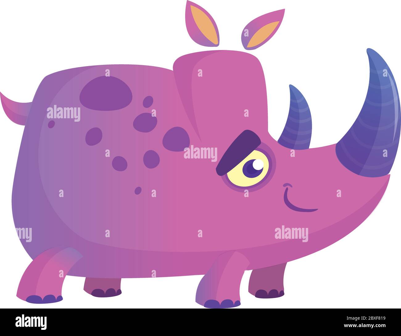 Cartoon grey rhino character hi-res stock photography and images - Alamy