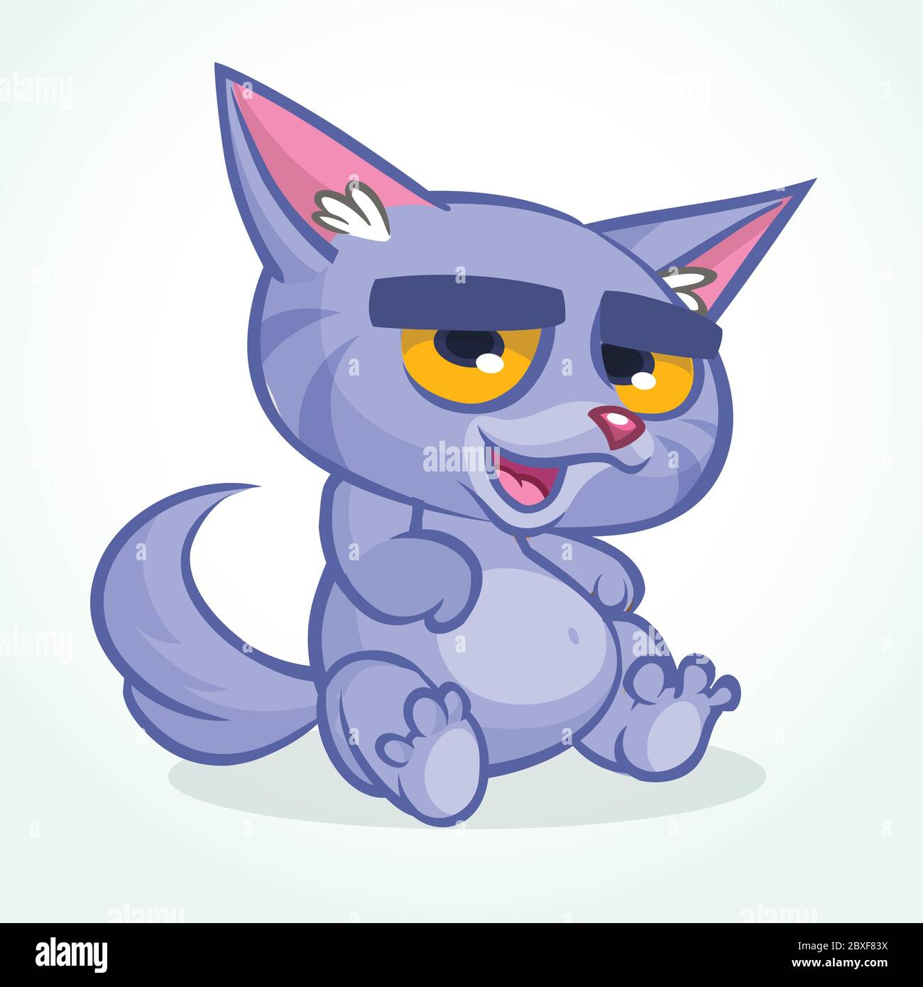 Funny Grumpy Orange Cat Icon Vector. Angry Cat Cartoon Character