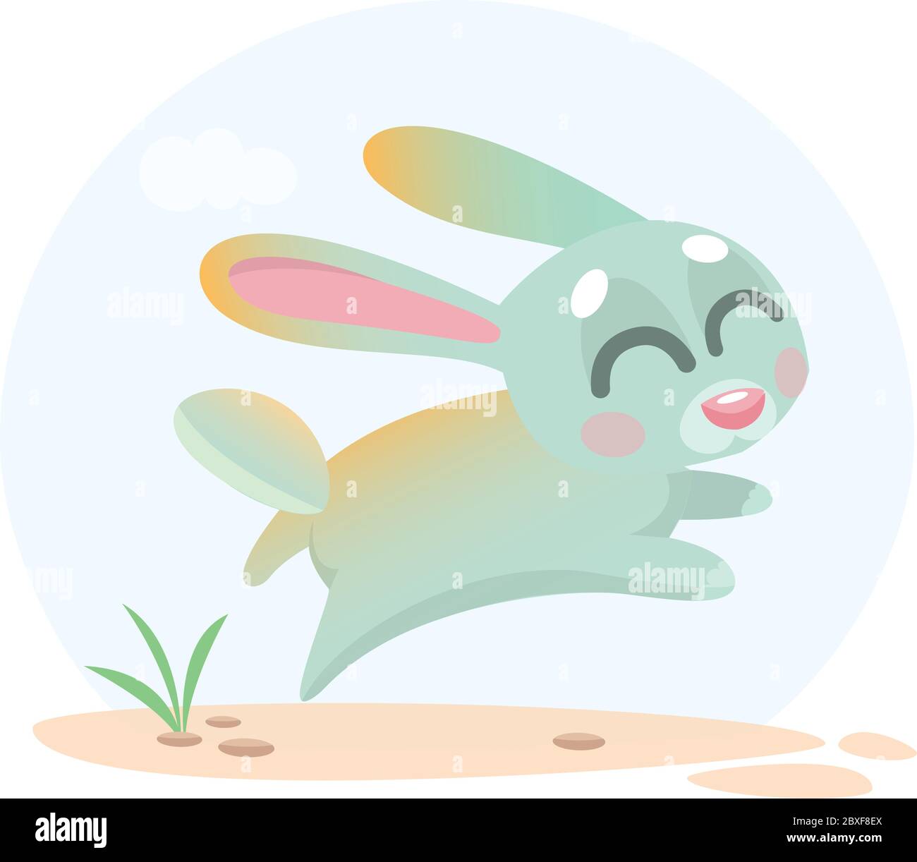 Cute cartoon bunny character. Vector illustration Stock Vector Image ...