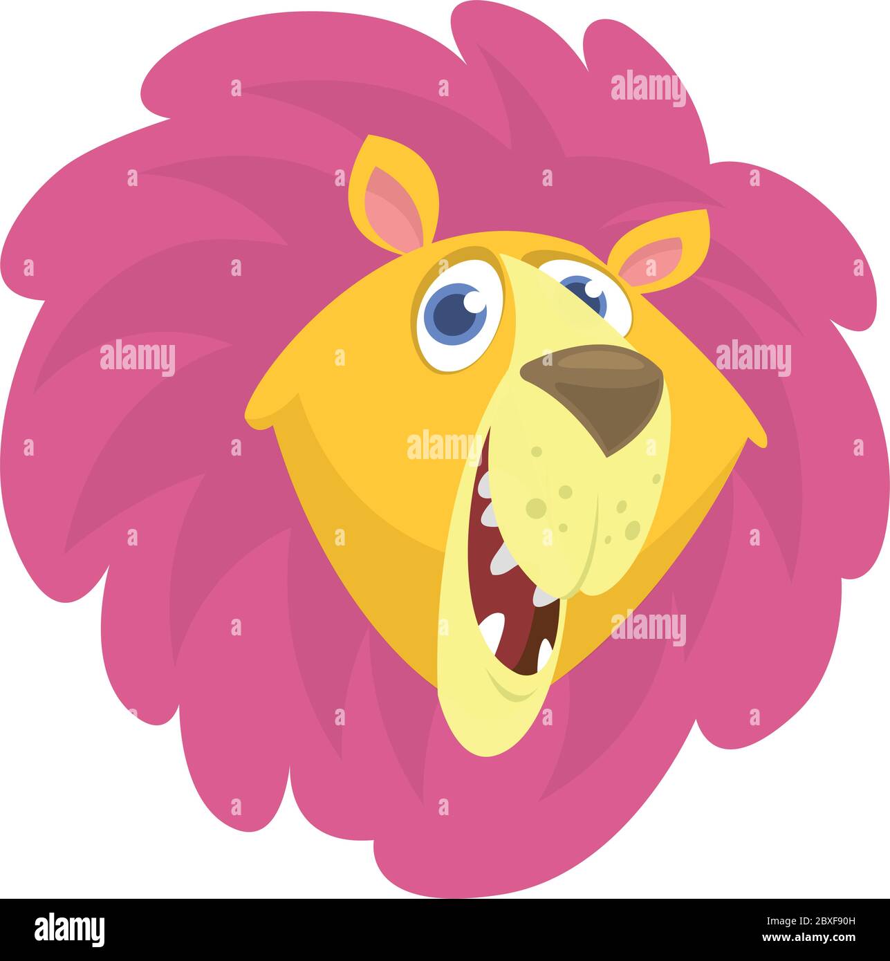 Cartoon lion head icon. Flat Bright Color Simplified Vector Illustration In  Fun Cartoon Style Design Stock Vector Image & Art - Alamy