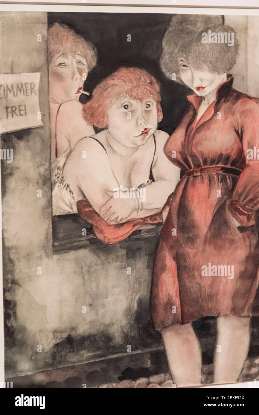 Painting titled 'Free Room' (Zimmer frei) by Jeanne Mammen dated 1930 Stock Photo