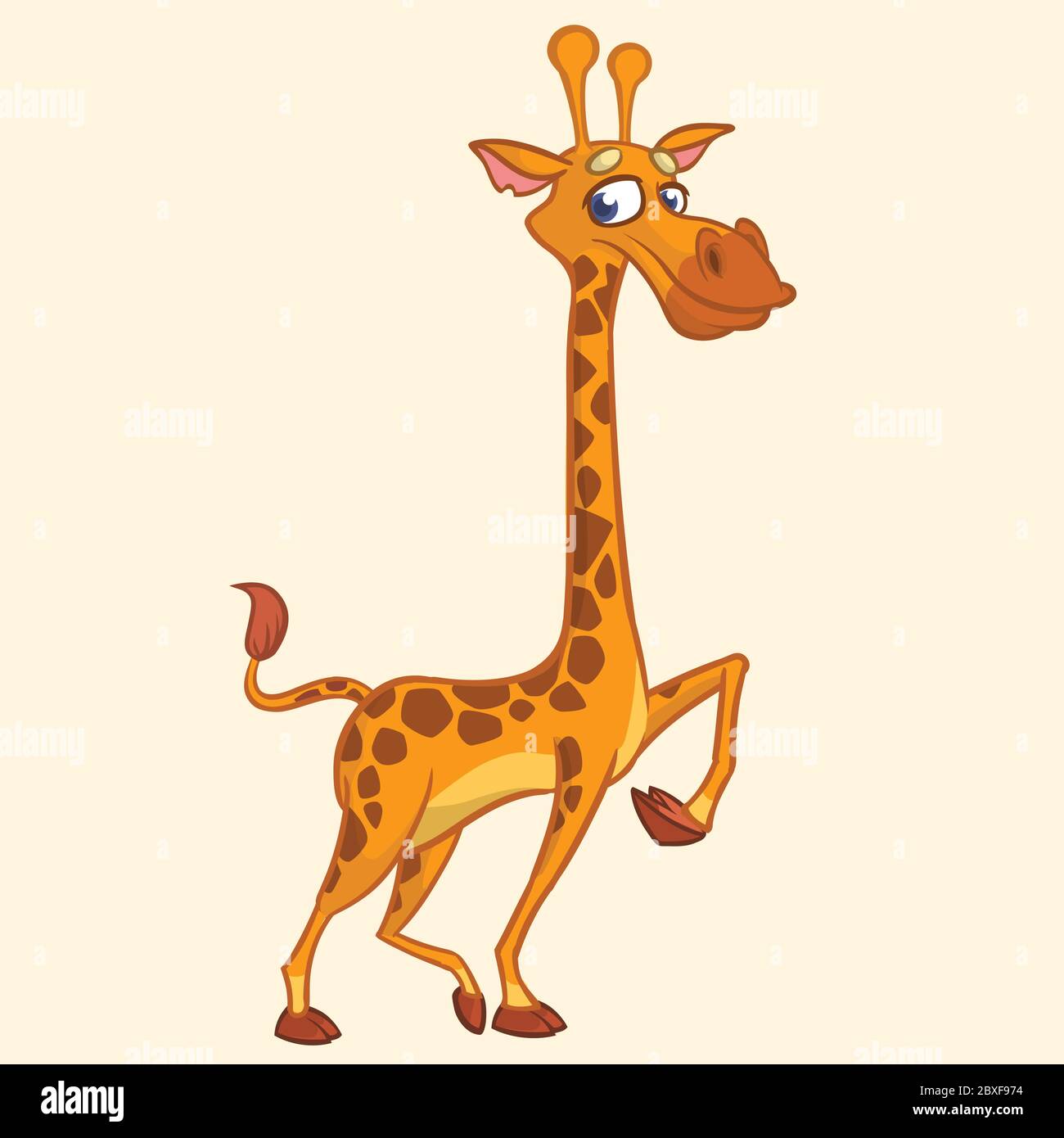 Cartoon giraffe. Vector illustration of funny cute giraffe. Tshirt