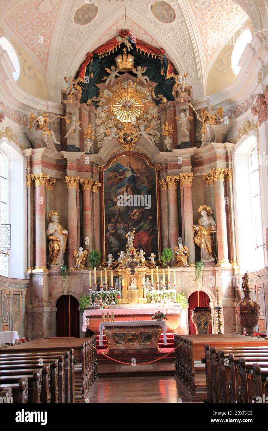The church of the Assumption of the Virgin Mary in St. Johan in Austria Stock Photo
