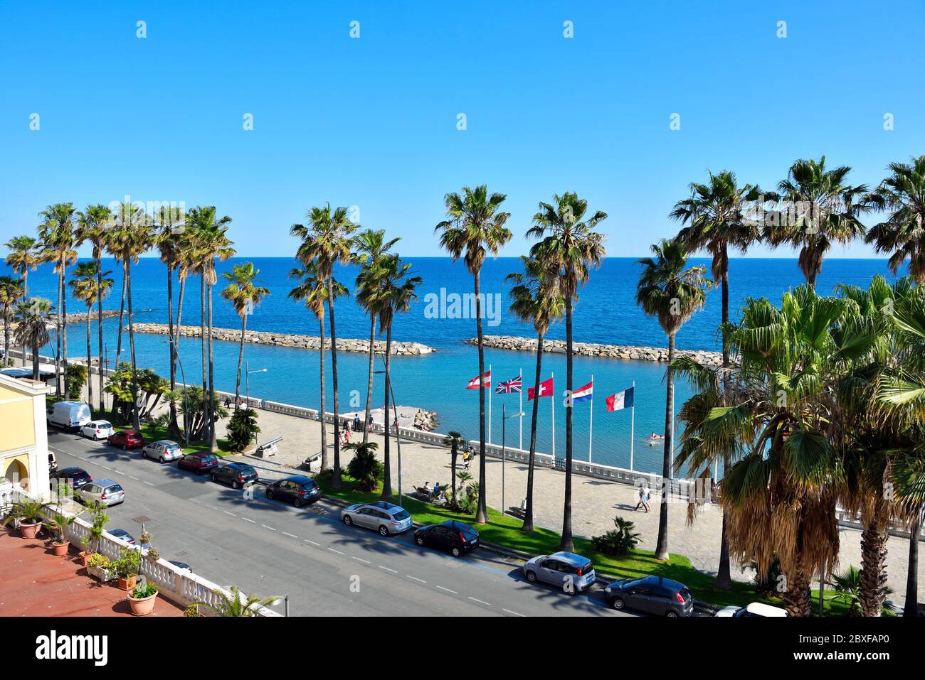 the seaside promenade of the Ligurian village 19 May 30 2020 Imperia Italy Stock Photo