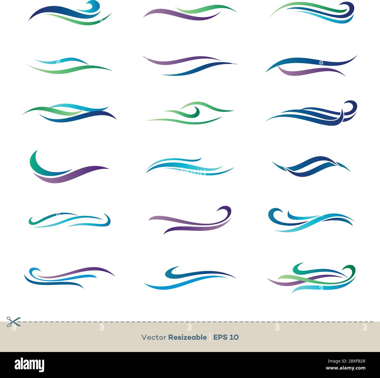 Waves Swoosh Vector Logo Template Illustration Design. Vector EPS 10. Stock Vector