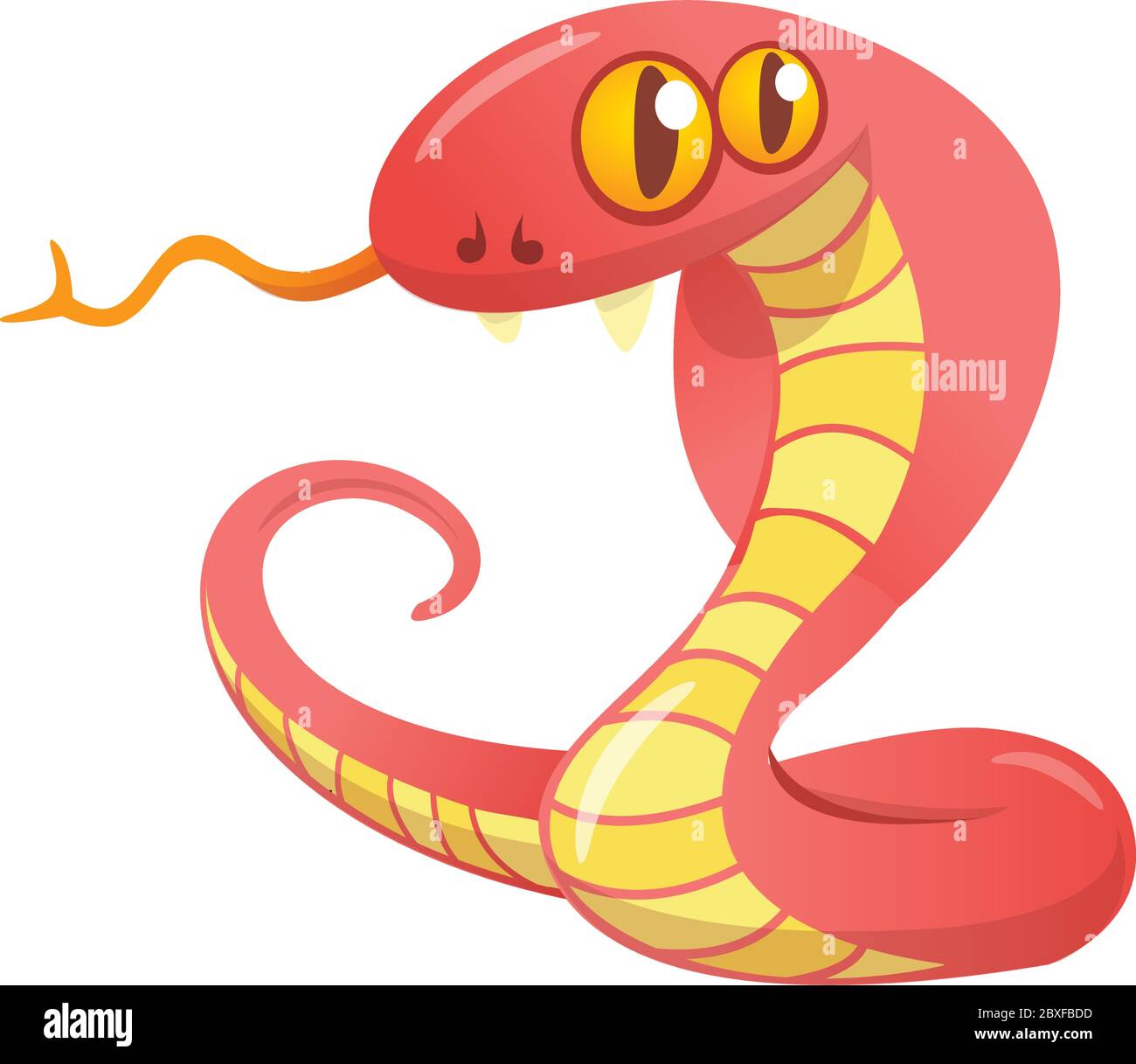 Cartoon red snake.Vector illustration Stock Vector