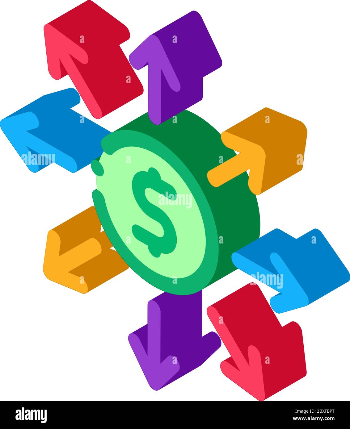 money prevalence everywhere isometric icon vector illustration Stock ...