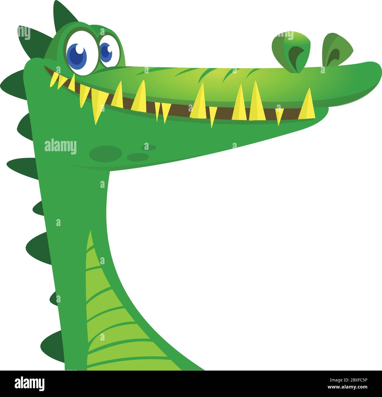Cartoon crocodile. Vector character icon isolated on white Stock Vector