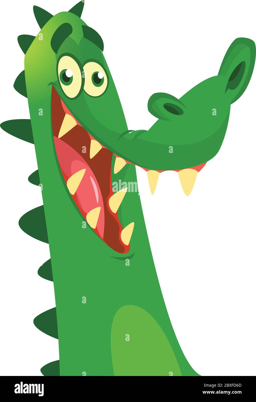 Cartoon crocodile. Vector character icon isolated on white Stock Vector