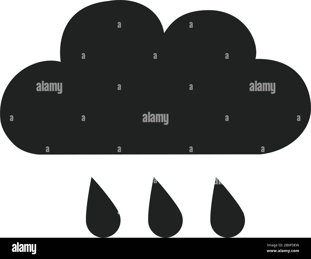 Cloud rain icon in flat style isolated on white background symbol for ...