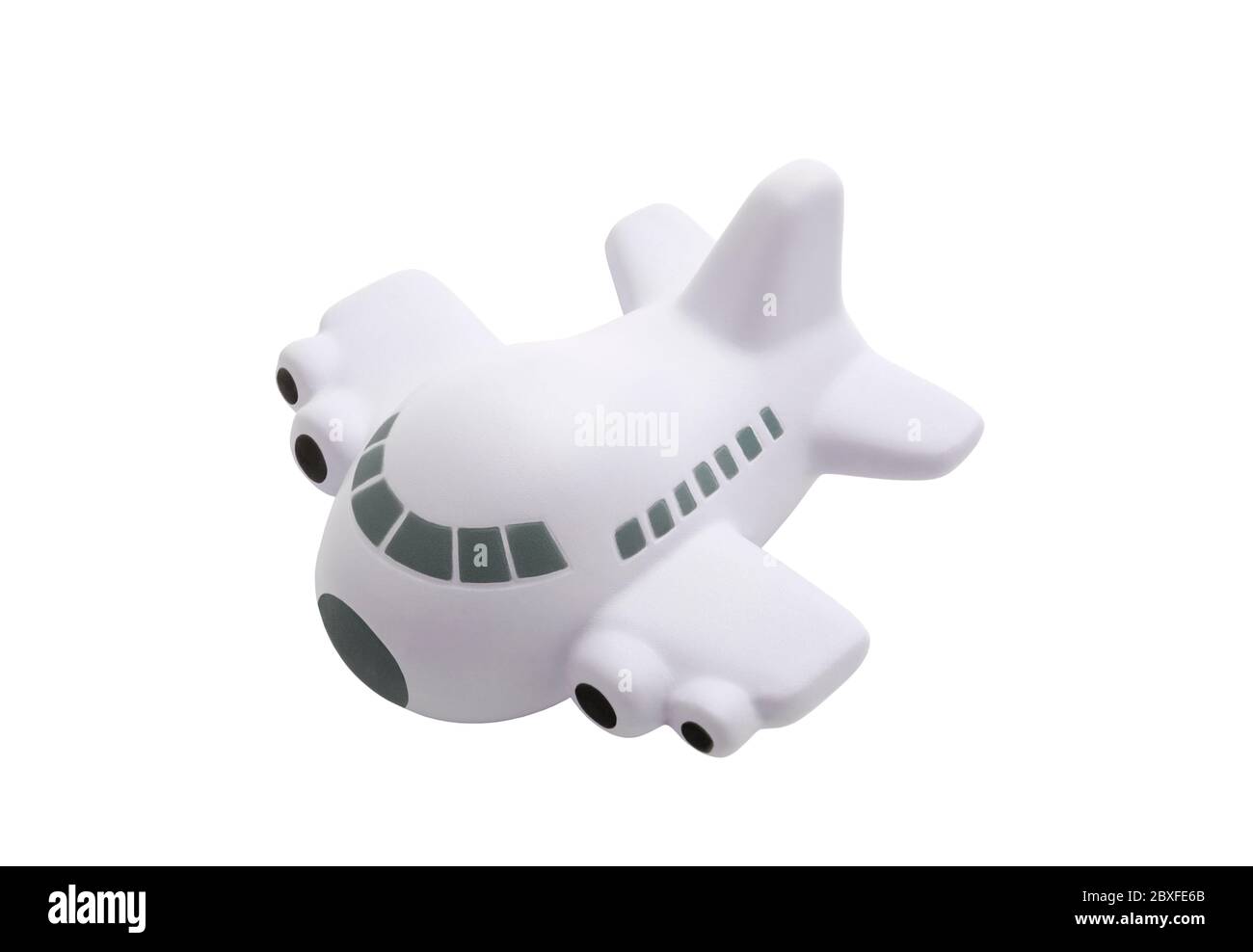 White passenger toy plane isolated on white background with clipping path Stock Photo