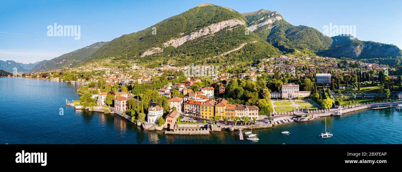 Lake Como (IT) - Villa La Quiete - Tremezzo - Aerial view Stock Photo