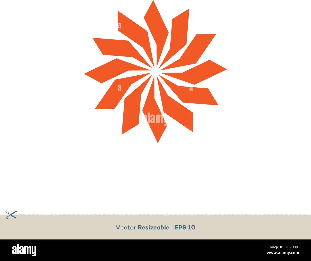 Orange Star Flower Vector Logo Template Illustration Design. Vector EPS 10. Stock Vector
