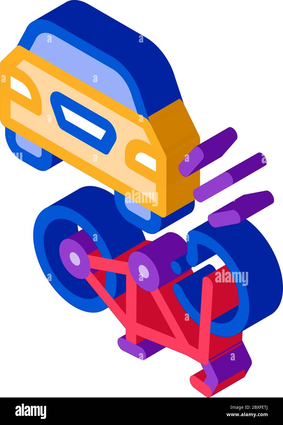 bike and car accident isometric icon vector illustration Stock Vector ...