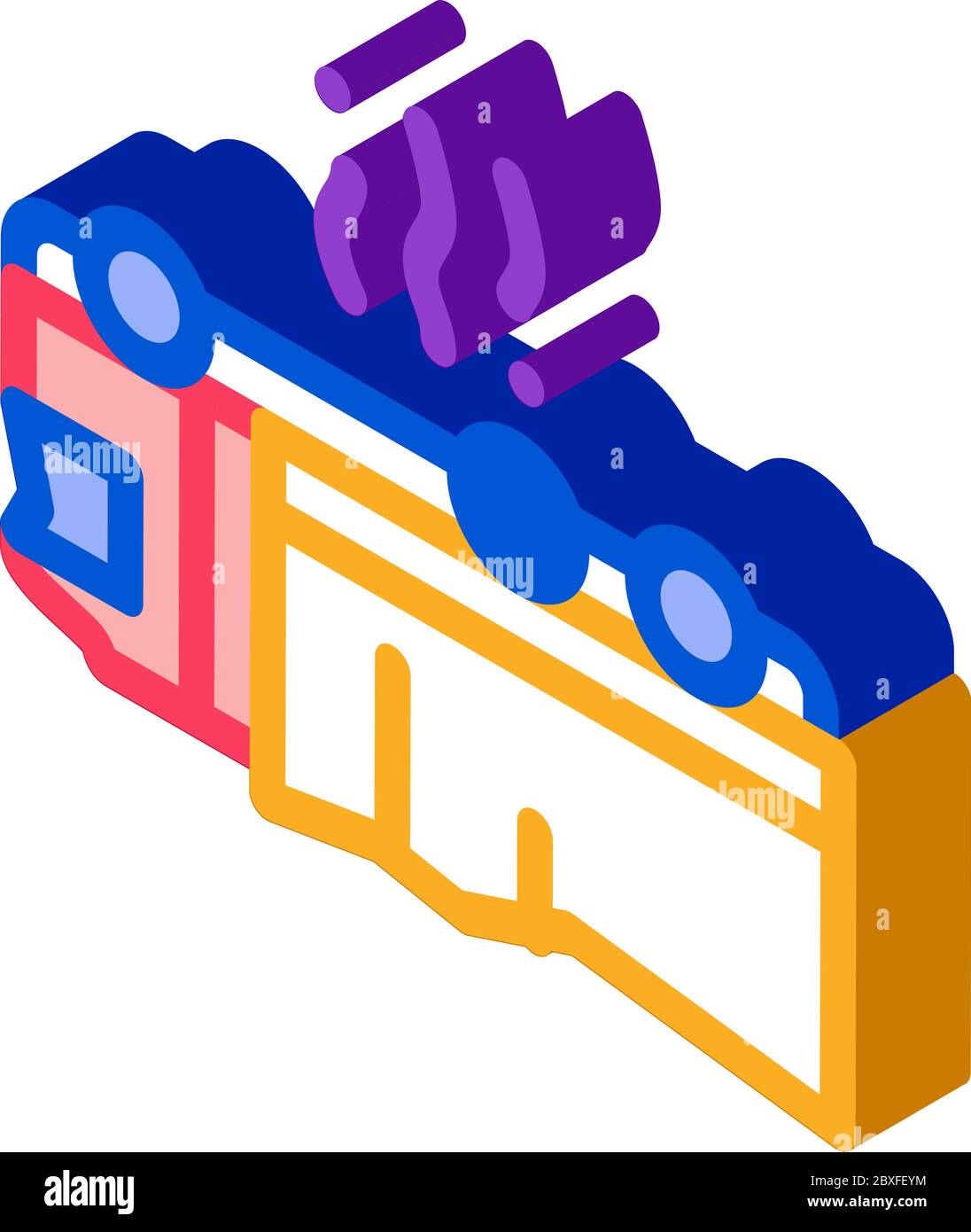 inverted car accident isometric icon vector illustration Stock Vector