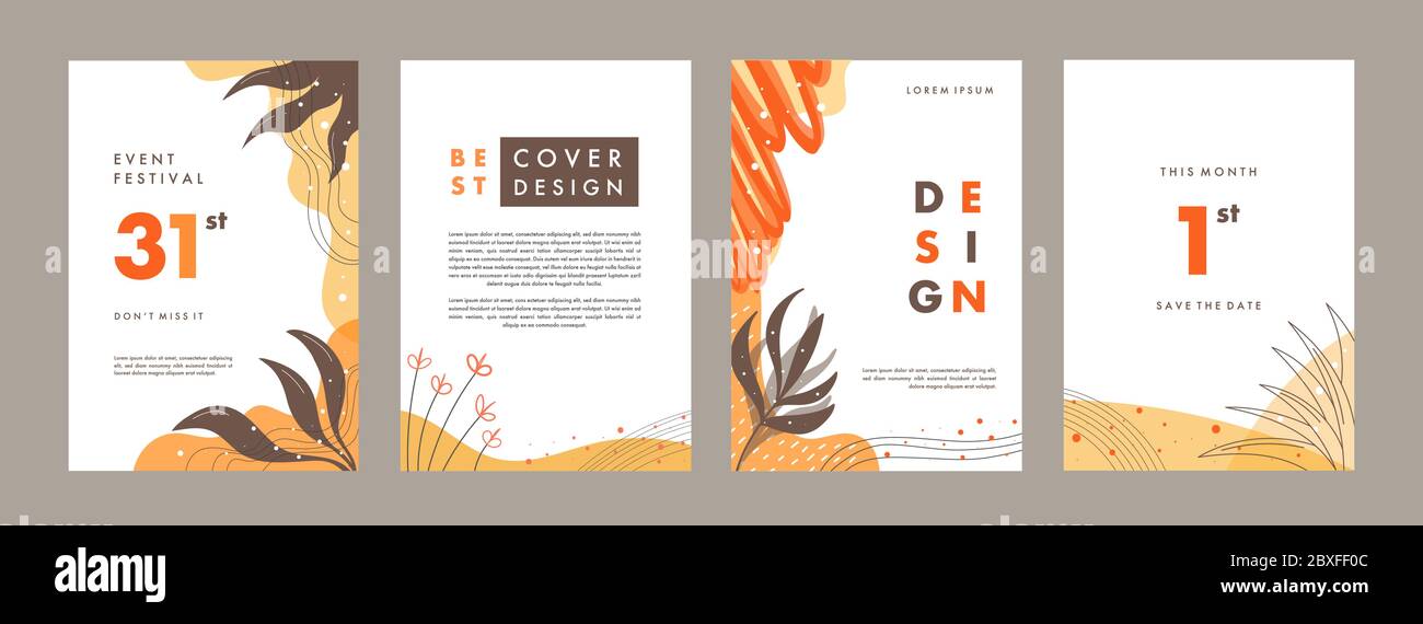Set of abstract creative artistic templates. Universal cover Designs for Annual Report, Brochures, Flyers, Presentations, Leaflet, Magazine. Stock Vector