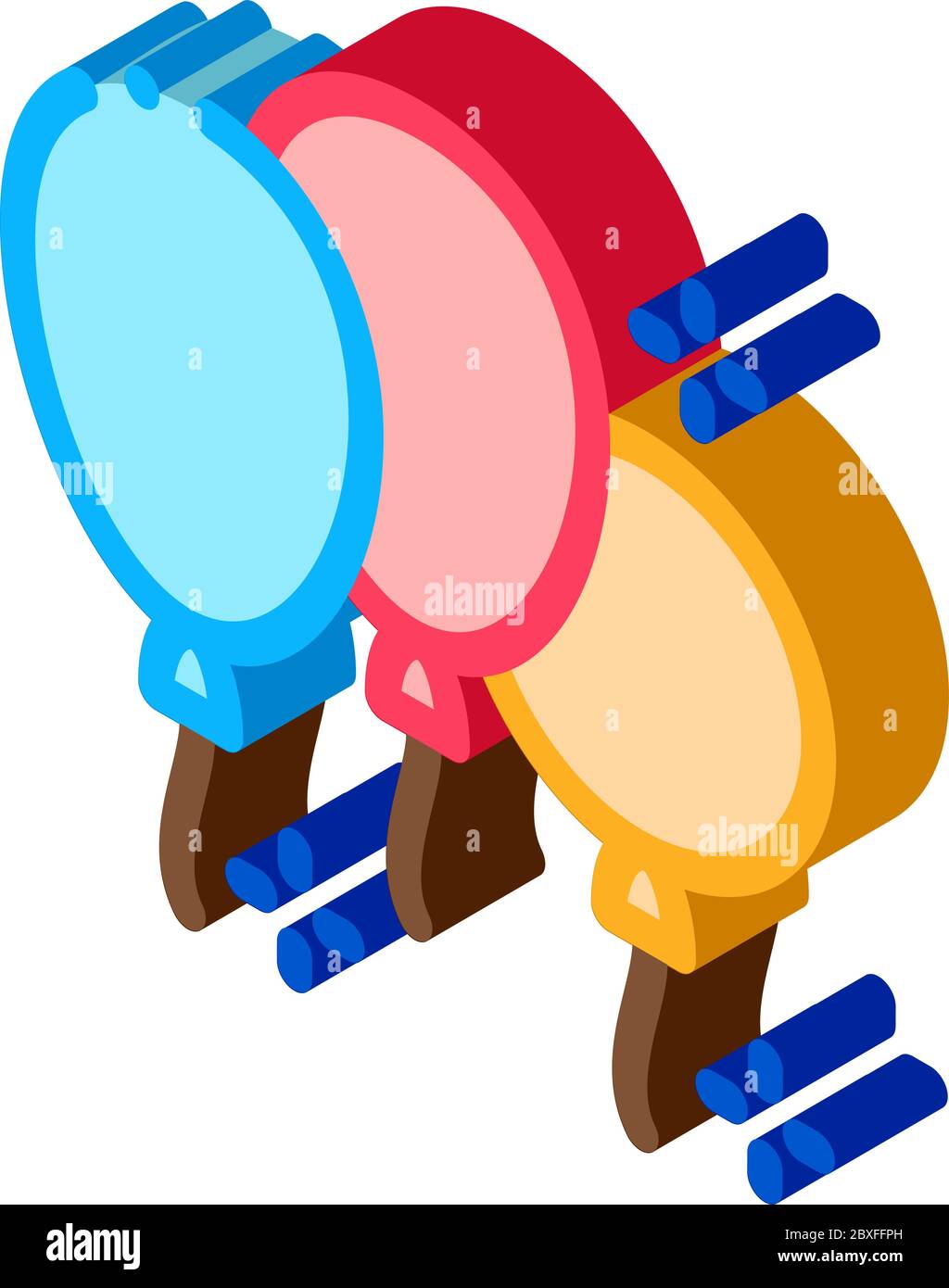 three balloons isometric icon vector illustration Stock Vector Image ...