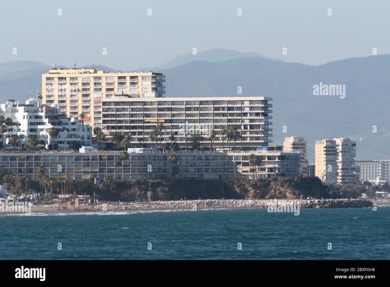 Blocks of apartments, Torremolinos, Málaga province, Costa del Sol, Andalusia, Spain. Stock Photo