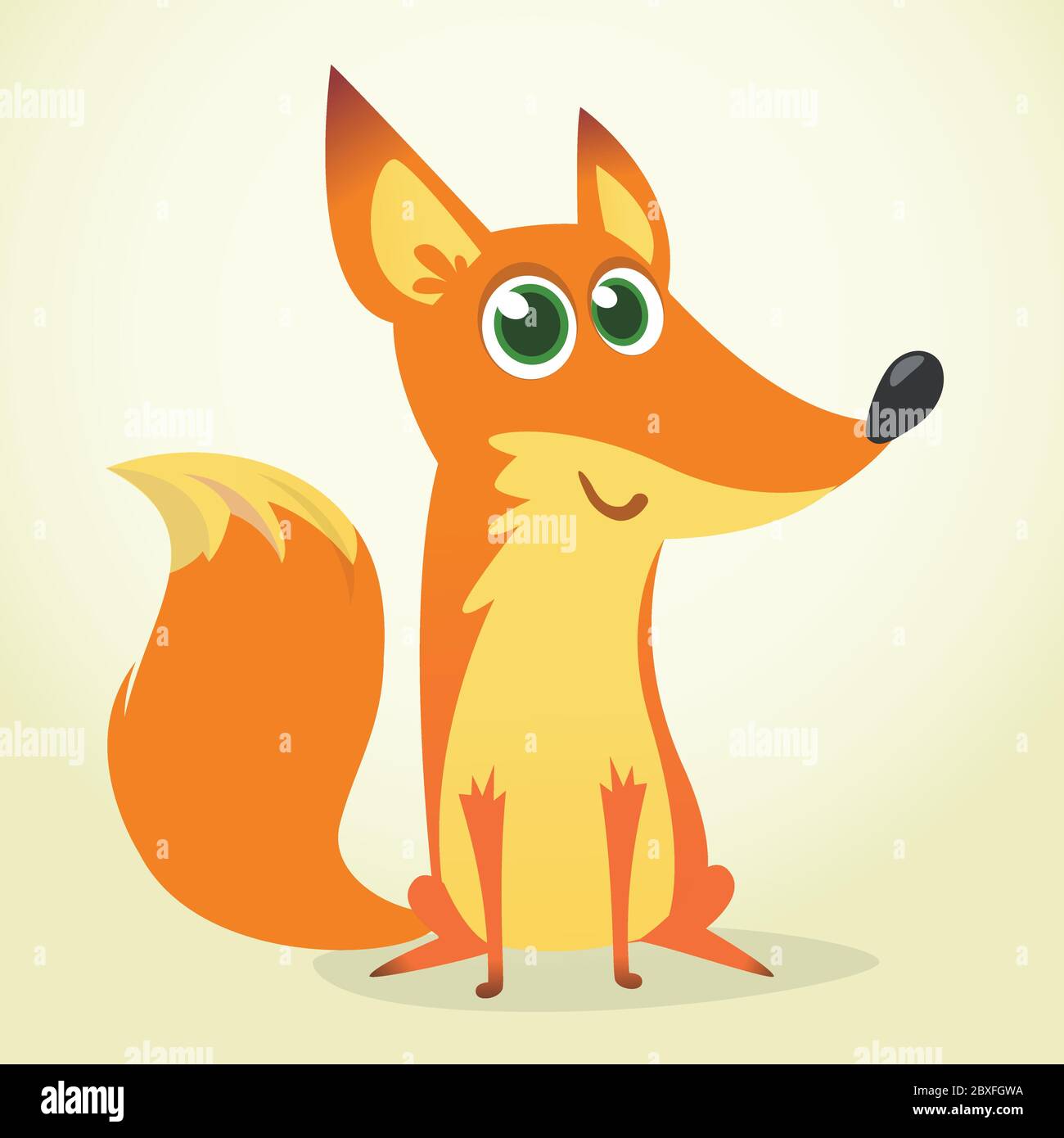 Cute cartoon fox character. Vector illustration Stock Vector