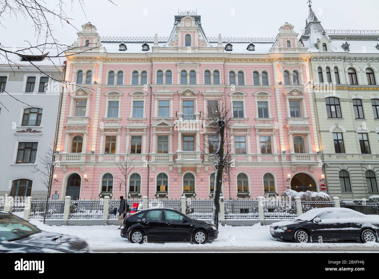 Eclipse Building Riga RIGA, LATVIA - 3RD JAN 2017: Architecture along Elizabetes iela in ...