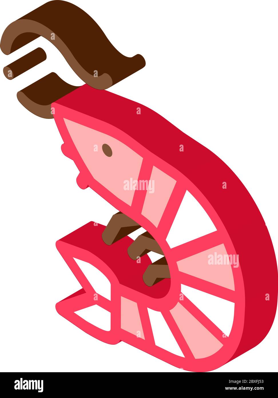 shrimp isometric icon vector illustration Stock Vector