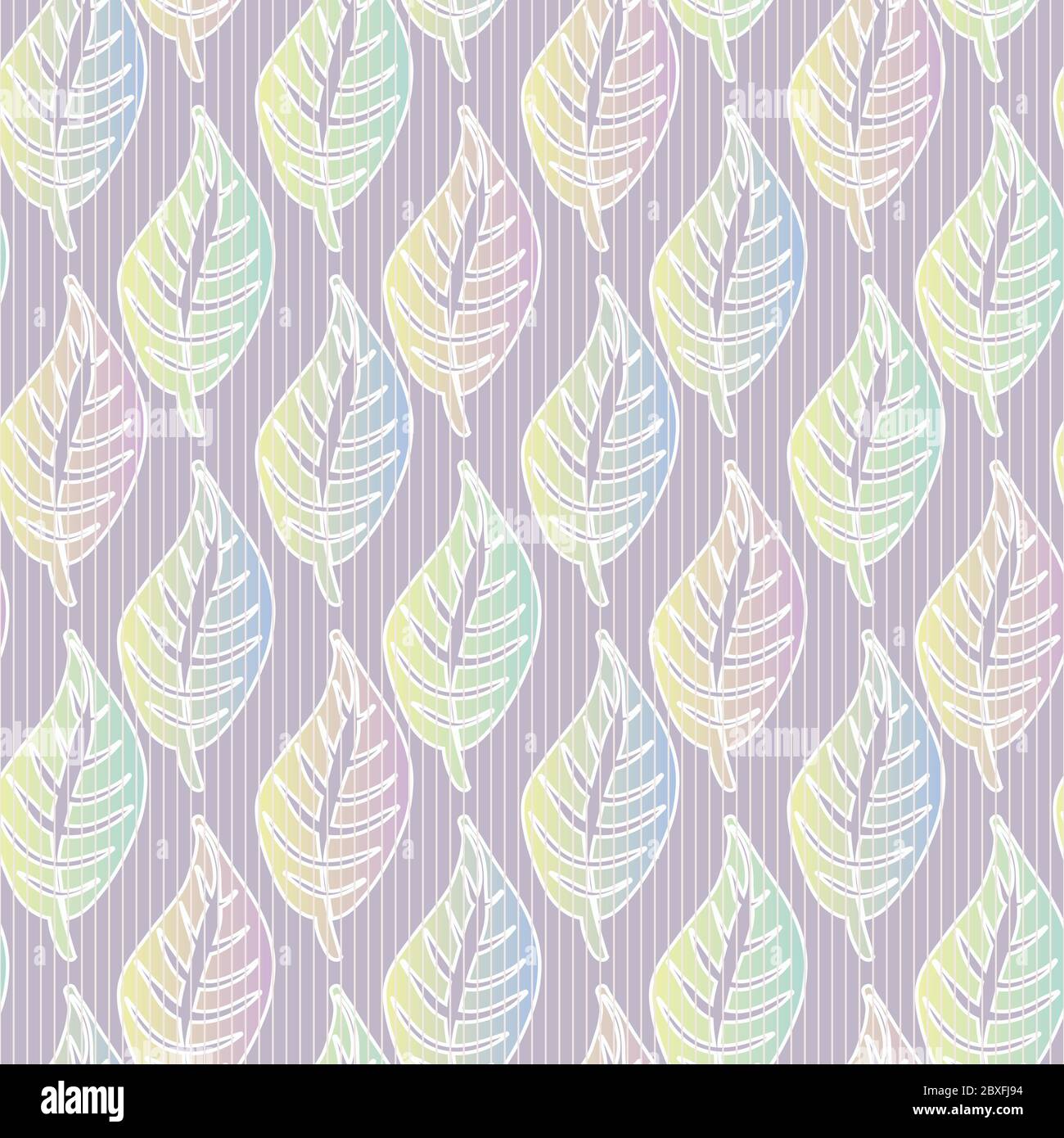 botanical seamless vector pattern in pastel ombre Stock Vector