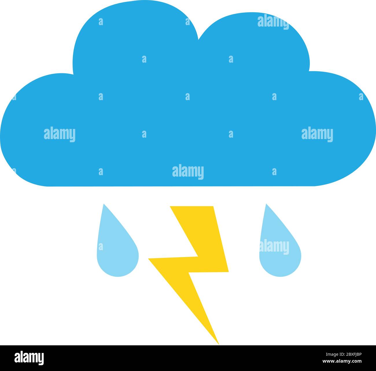 Cloud rain thunderstorm icon flat vector illustration for infographic ...