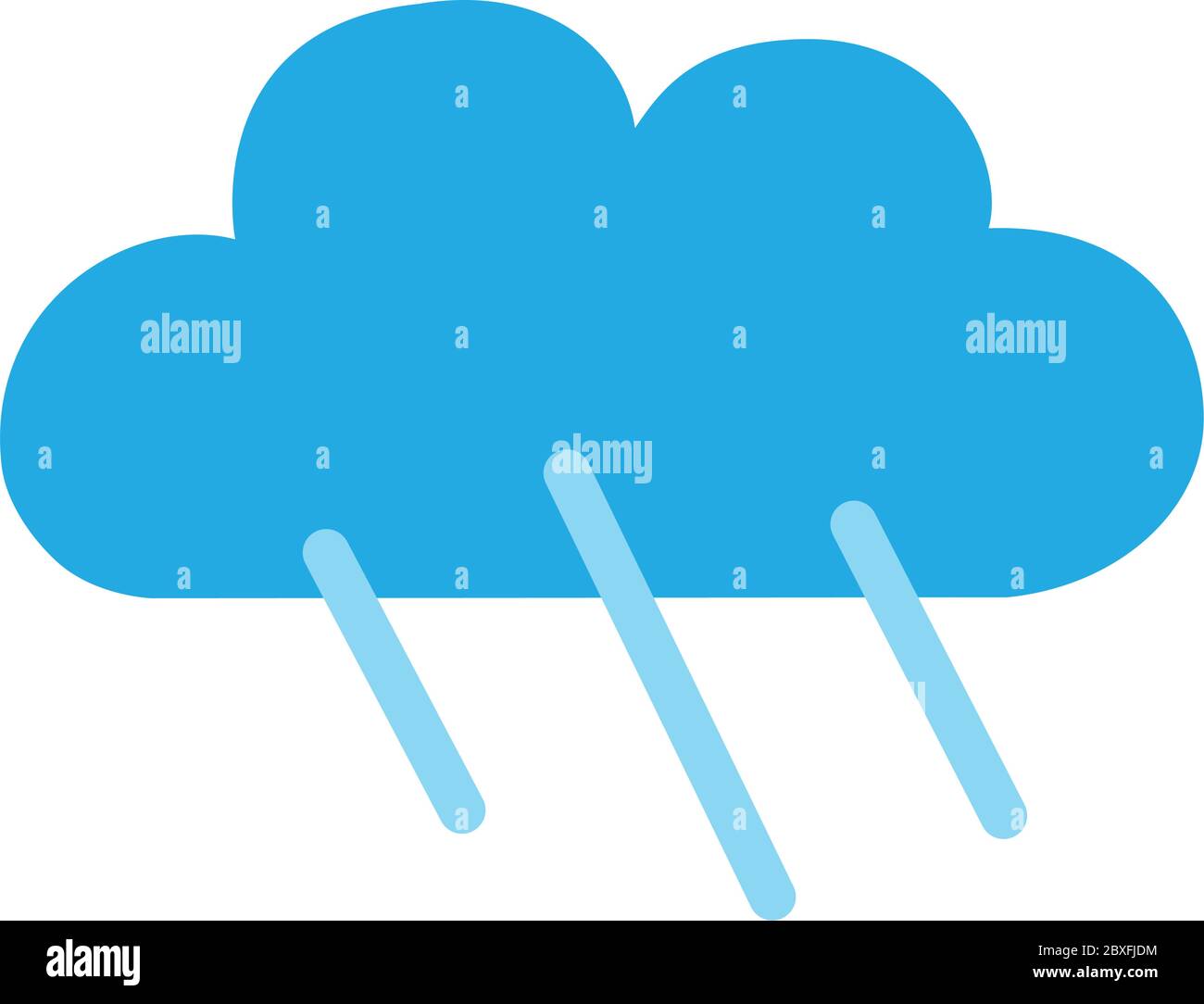 Rain cloud flat icon isolated on white background vector illustration ...