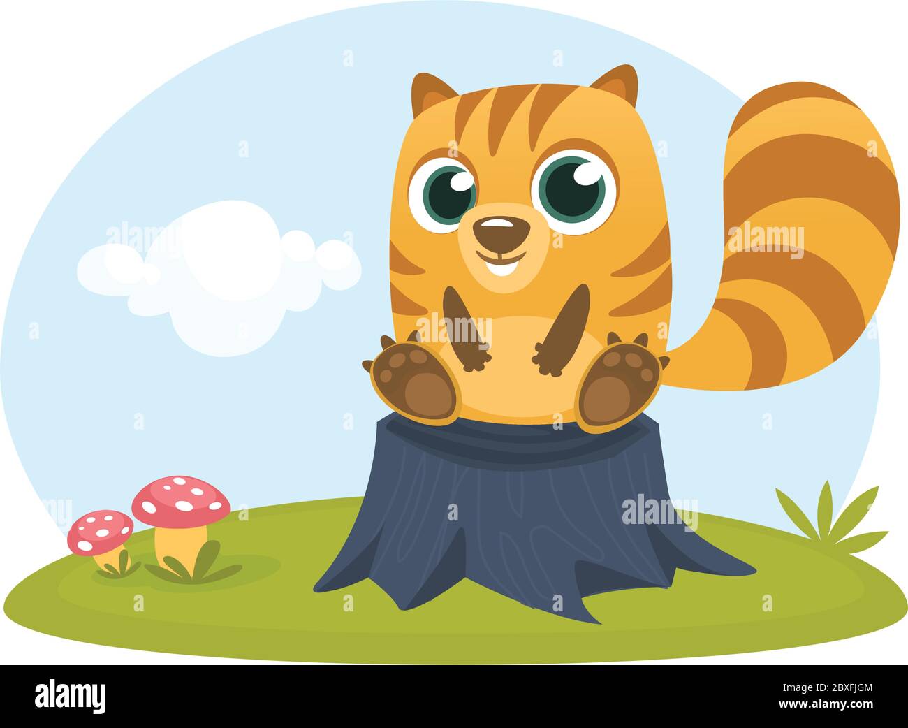 Cartoon squirrel chipmunk. Forest animal vector illustration of