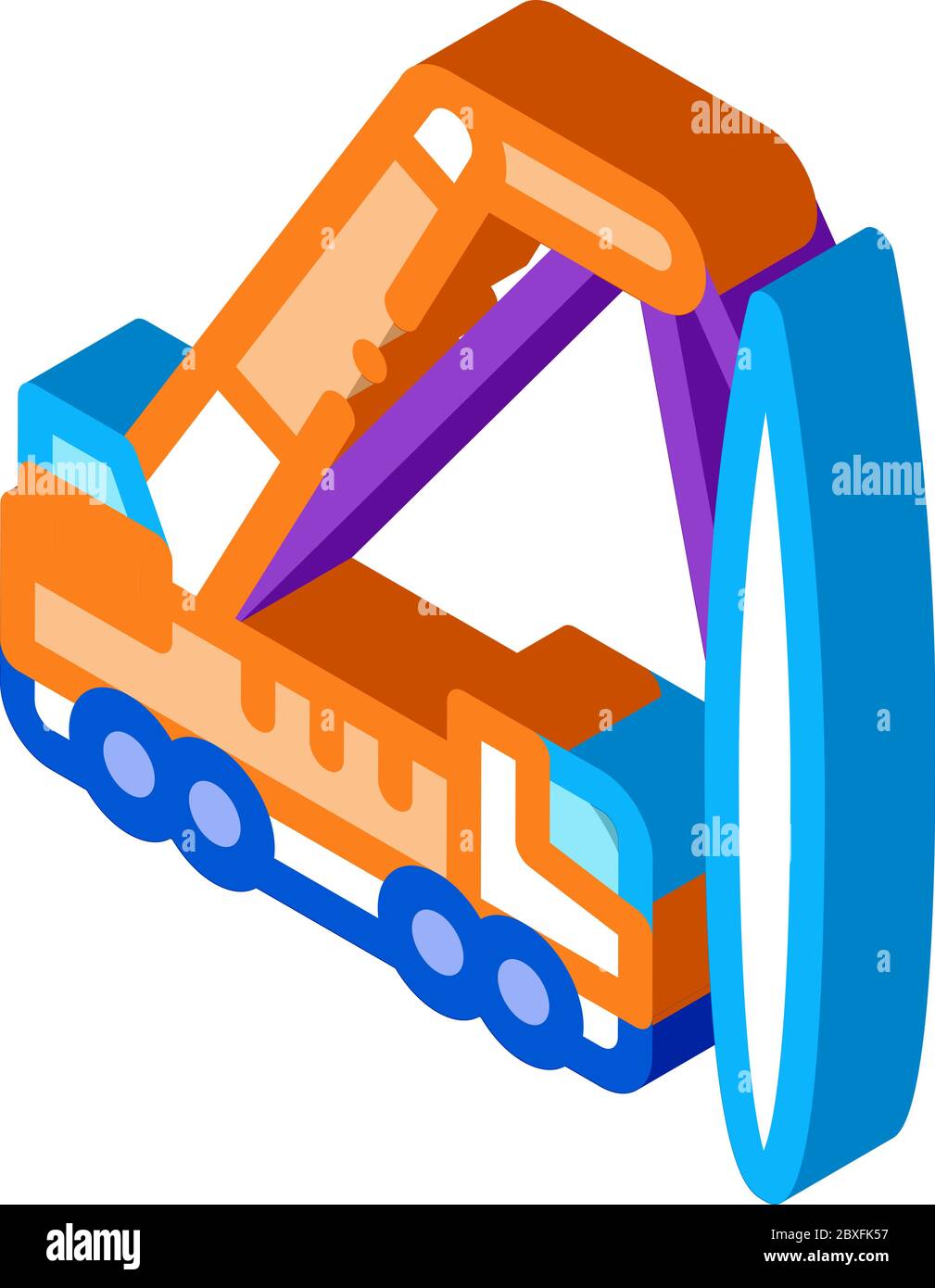 truck mounted crane isometric icon vector illustration Stock Vector ...