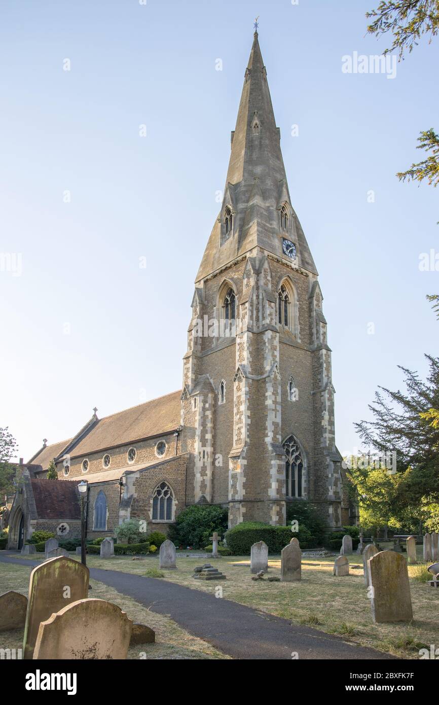 the parish church of St James in weybridge surrey Stock Photo