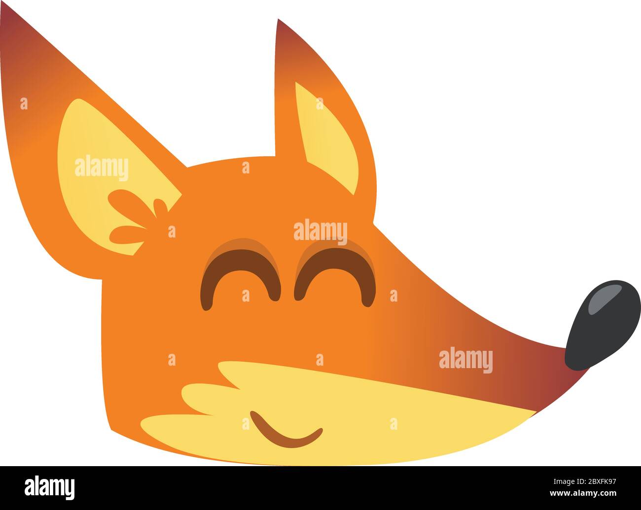 Cute cartoon fox head icon. Vector illustration Stock Vector