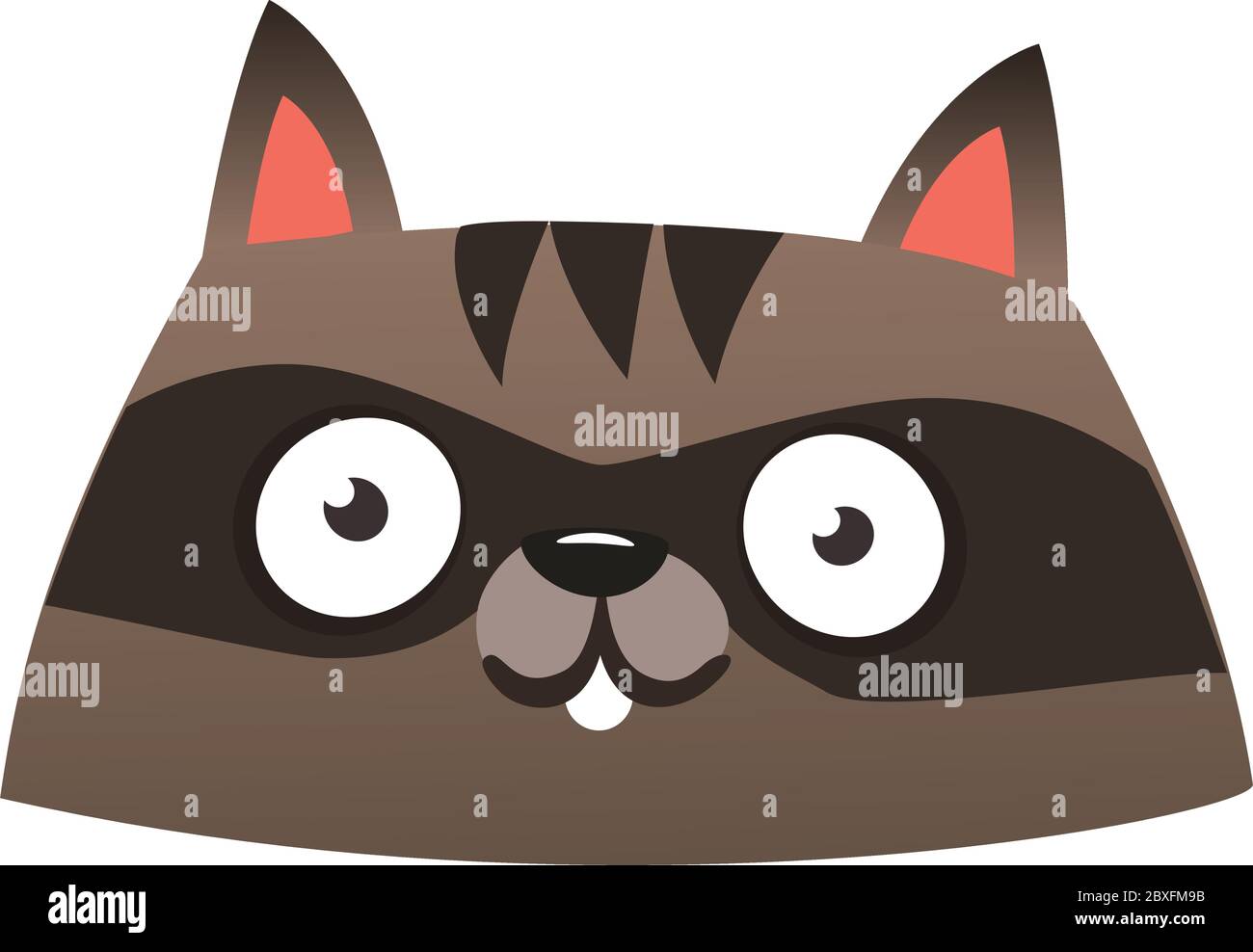 Funny cartoon raccoon head icon. Vector illustration. Design for print ...