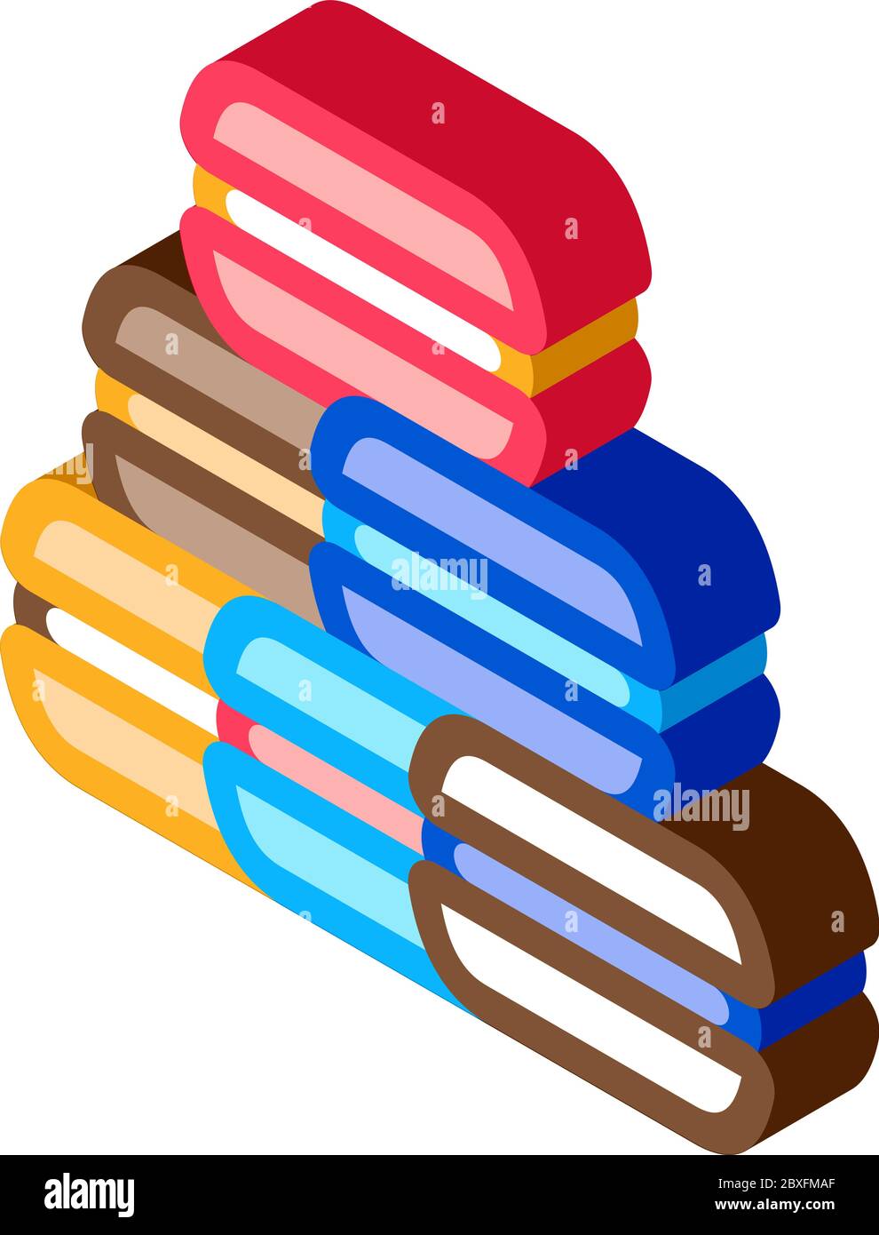 french macaroons isometric icon vector illustration Stock Vector