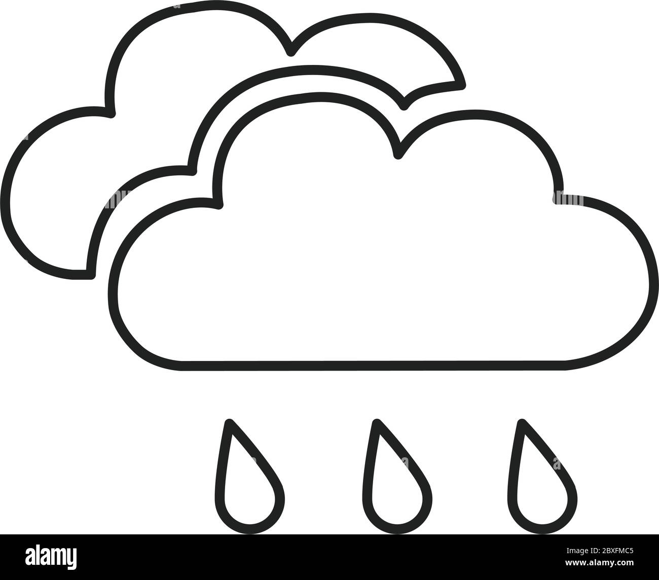 Rain and cloud icon vector line Cloud and rain icon eps 10 Stock Vector ...