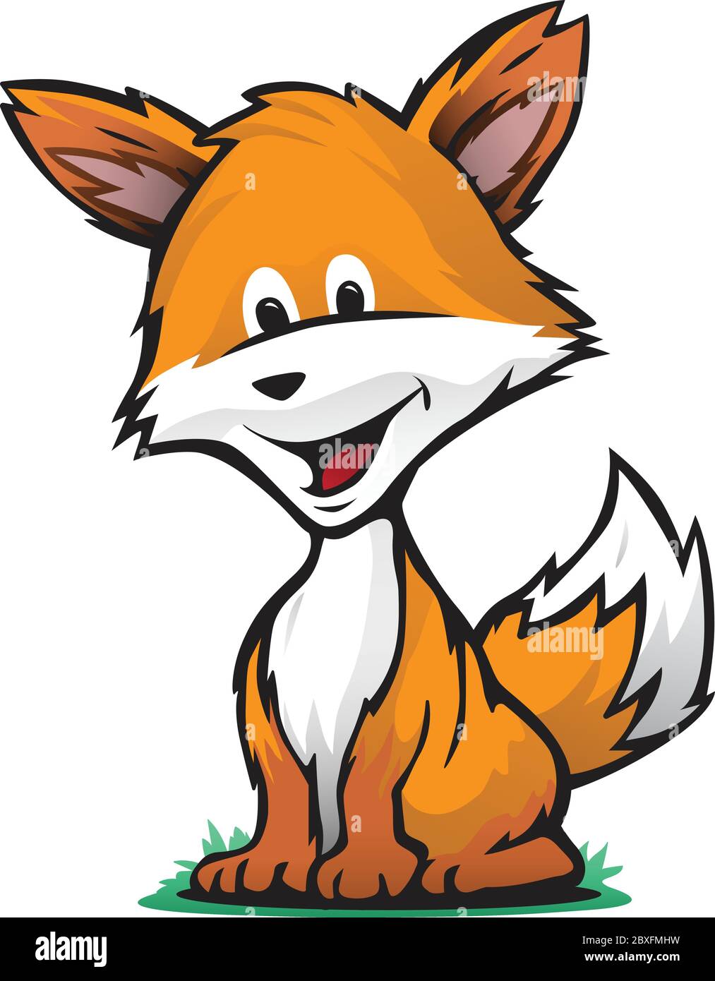 Cute Fox Cartoon Isolated Vector Illustration Stock Vector