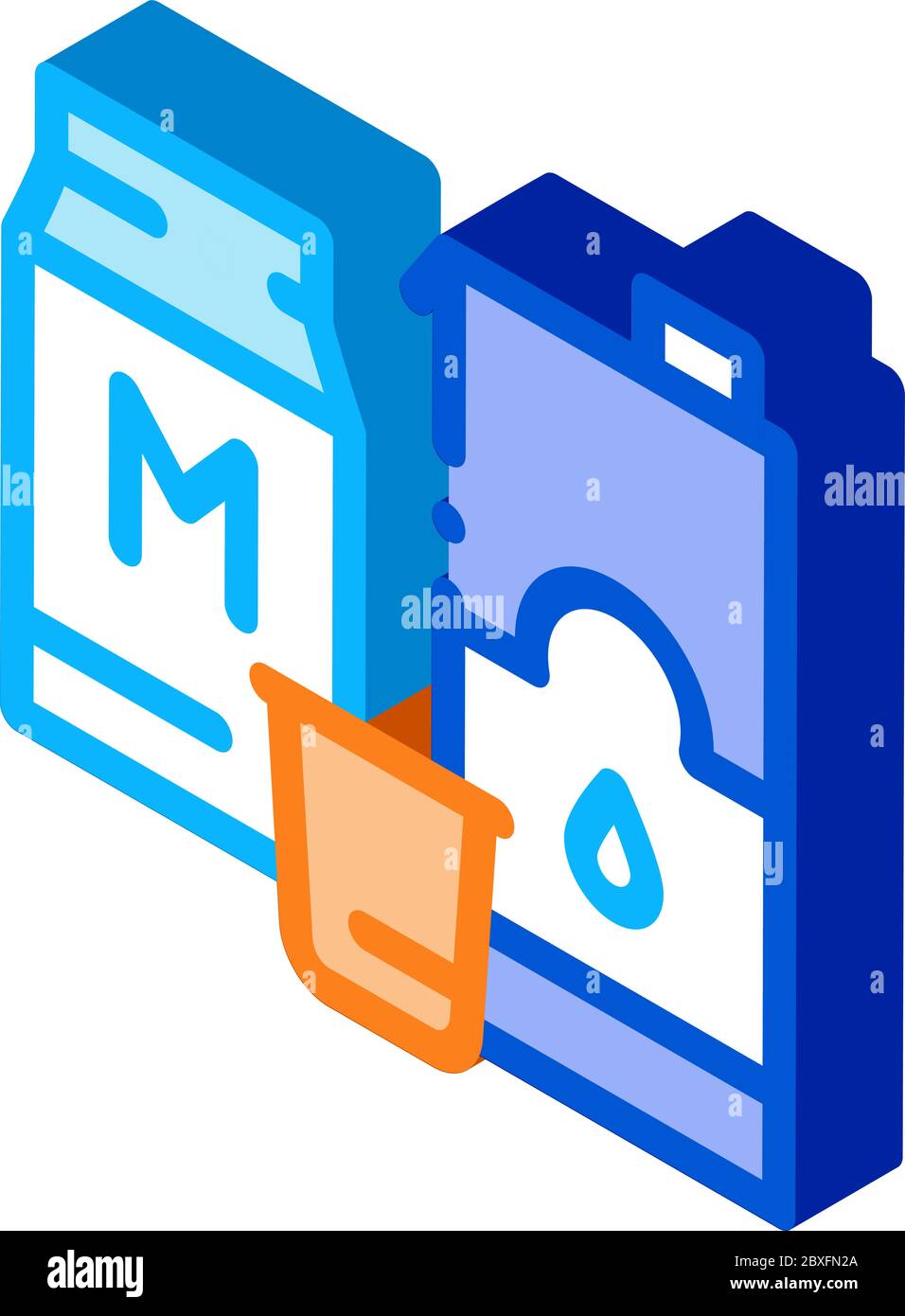 bag with milk isometric icon vector illustration Stock Vector