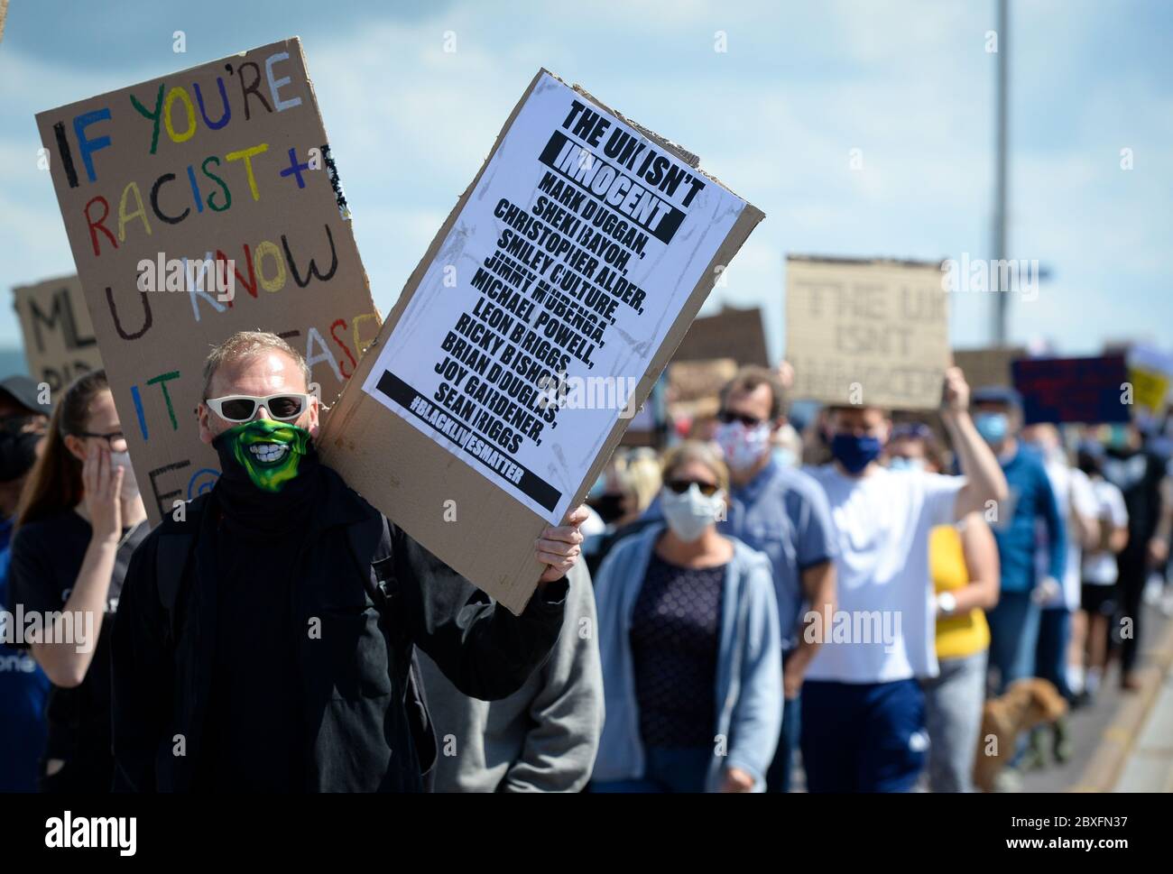 Weymouth, Dorset, UK. 7th June, 2020. Black Lives Matter protest demonstration on the promenade, Weymouth Credit: Dorset Media Service/Alamy Live News Stock Photo