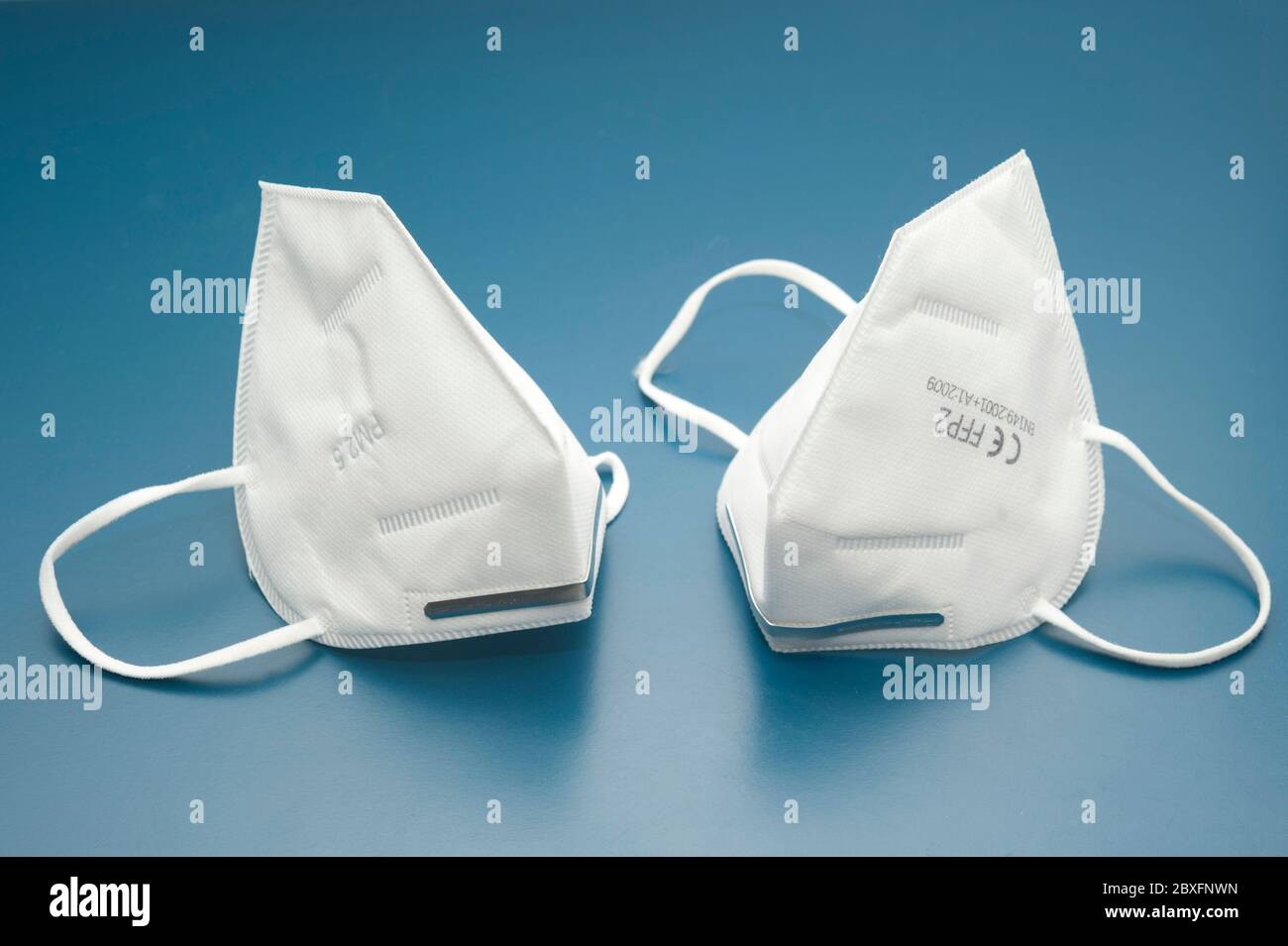 Covid-19 FFP2 or N95 respiratory protection masks Stock Photo