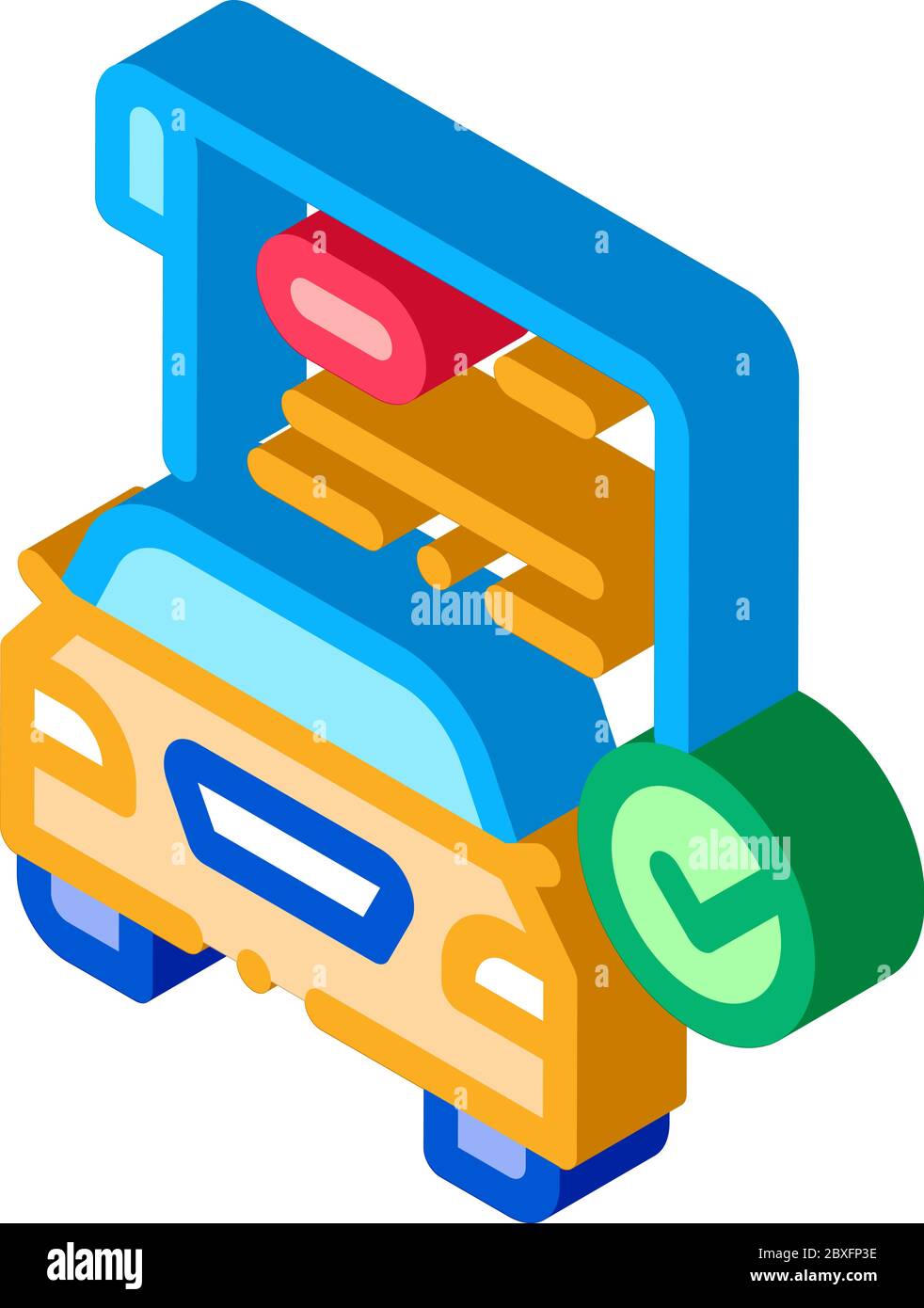 checked documents for car isometric icon vector illustration Stock Vector