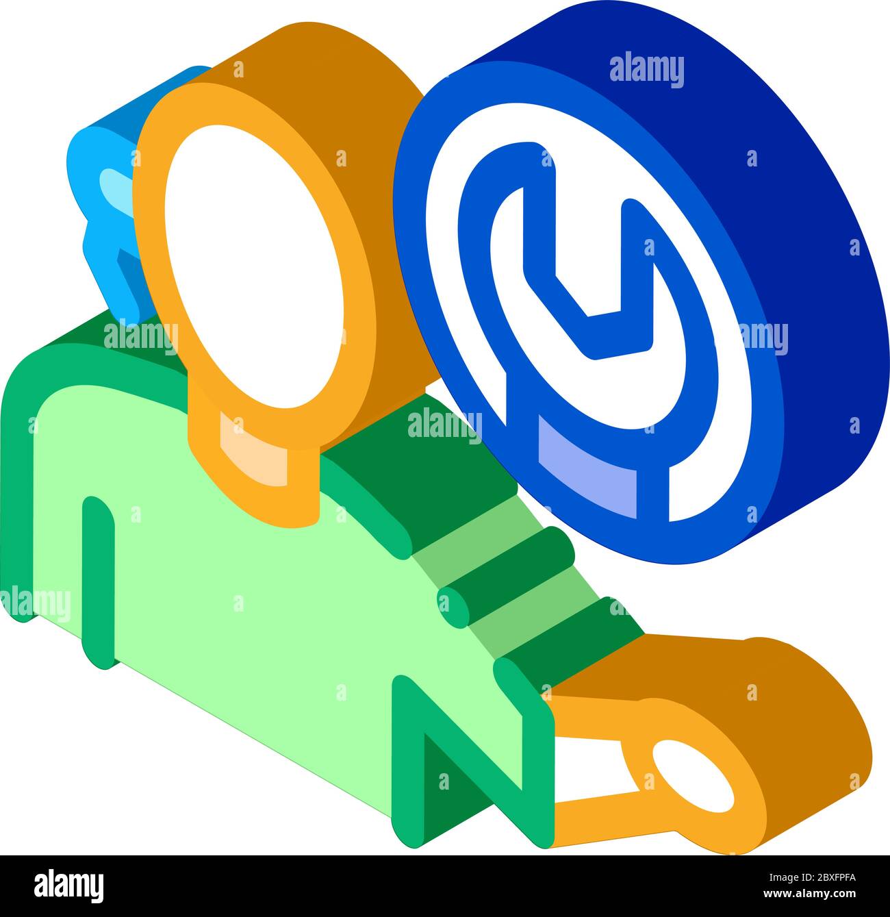 contact help setting problems isometric icon vector illustration Stock Vector
