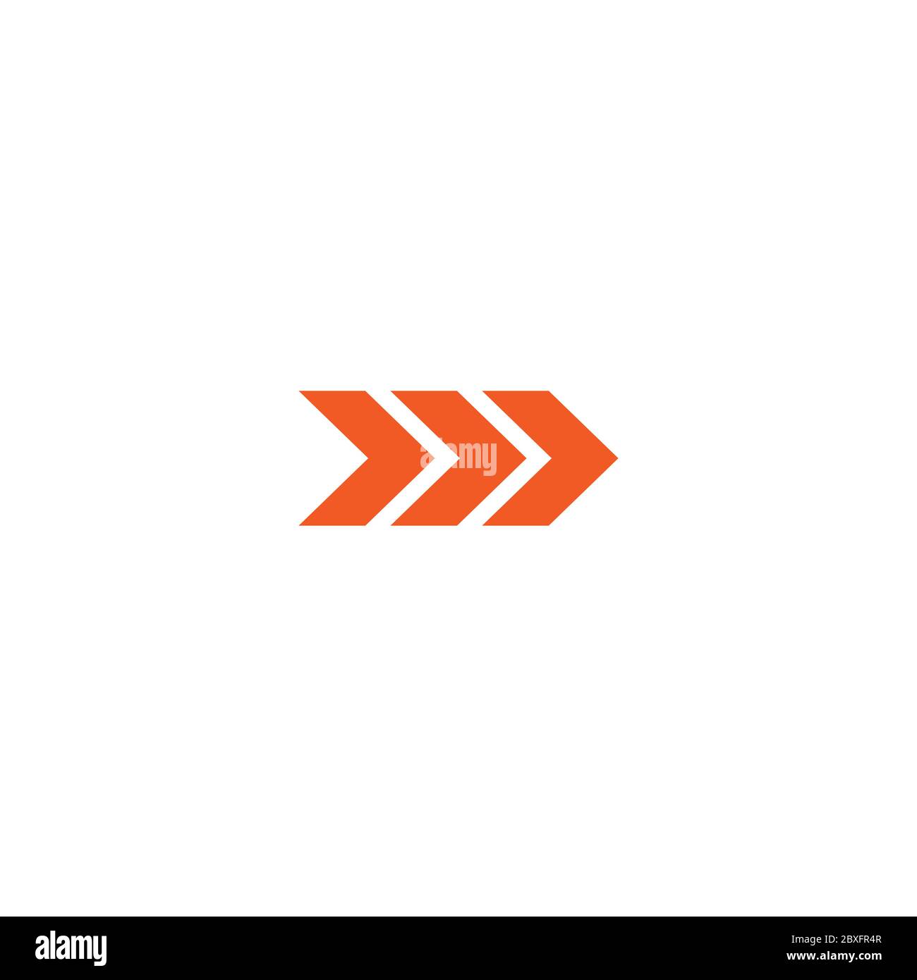 red three right arrow icon. Isolated on white. Continue icon. Next sign ...